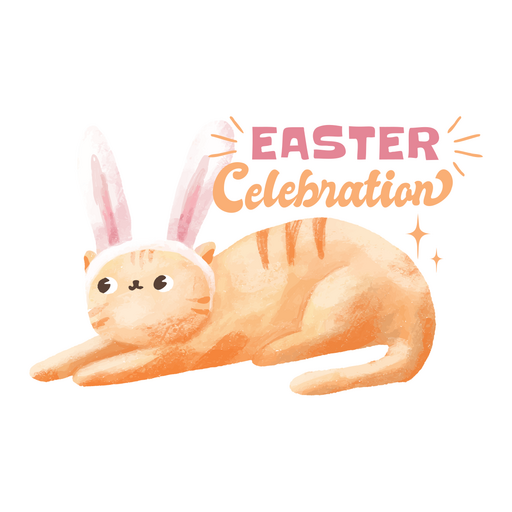 Easter celebration cat quote badge PNG Design