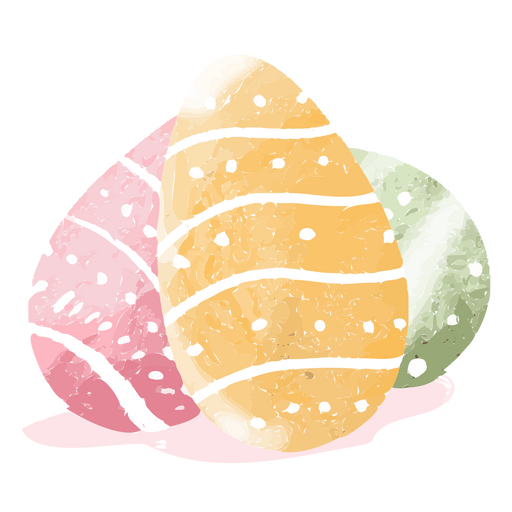 Lindo icono de acuarela de huevos de Pascua Diseño PNG