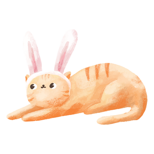 Animal de aquarela fofo gato de páscoa Desenho PNG