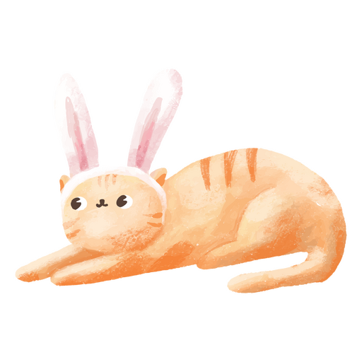 Gato de Pascua lindo animal acuarela Diseño PNG