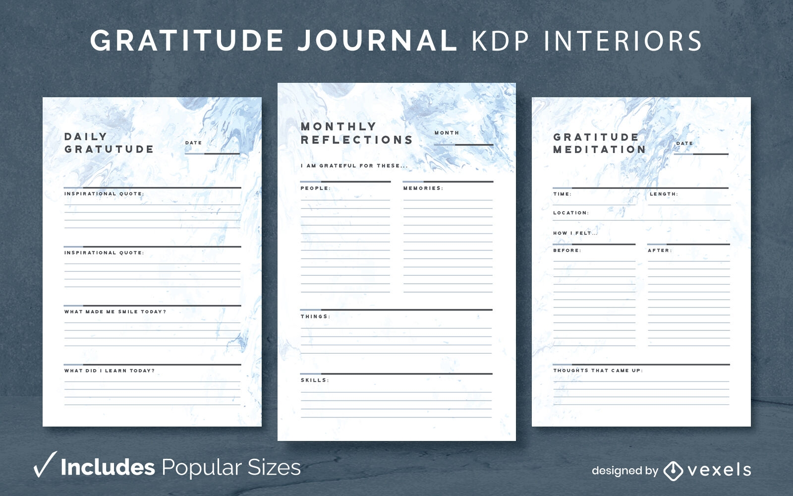 Modelo de design de diário de gratidão KDP