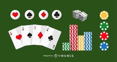 Vector de elementos de póquer