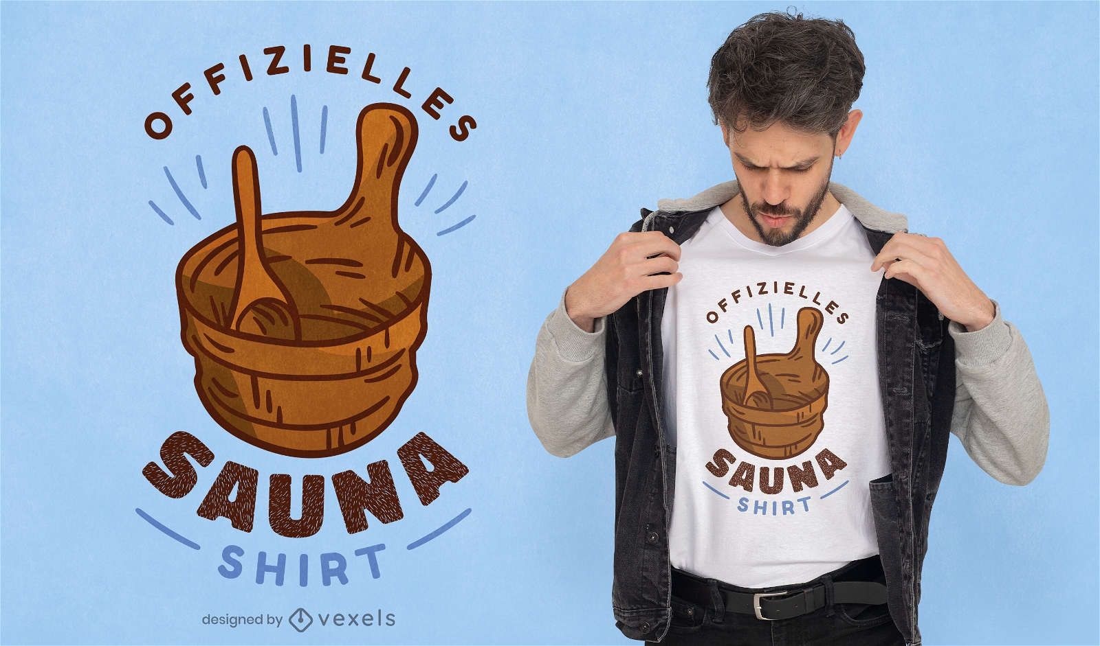 Sauna bucket and shovel t-shirt design