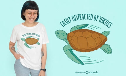 Turtle animal swimming quote t-shirt design