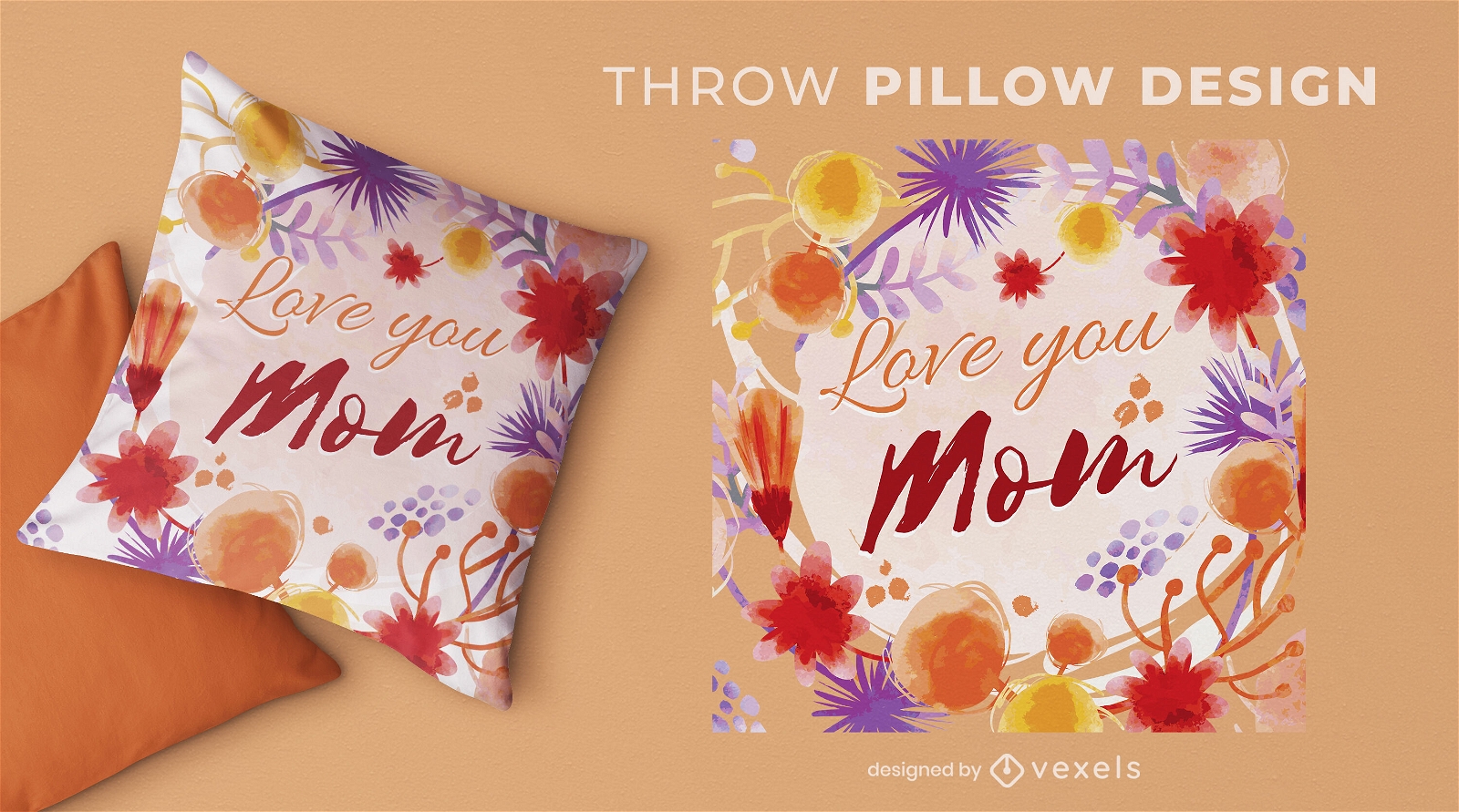 Love you mom throw pillow design