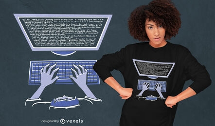 Diseño de camiseta de programación informática.