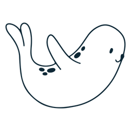 Seal Meerestier Yoga einfachen Strich Charakter PNG-Design