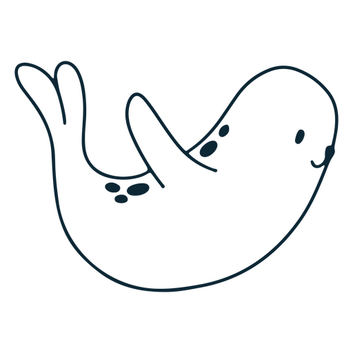 Seal sea animal yoga simple stroke character PNG Design