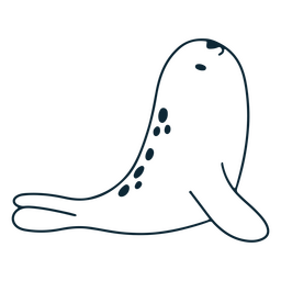 Seal meditation simple stroke character PNG Design Transparent PNG