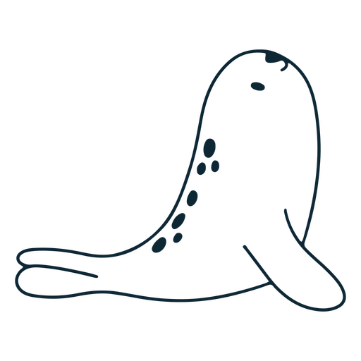 Seal meditation simple stroke character PNG Design