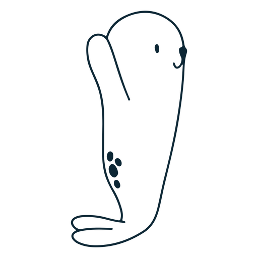 Yoga seal animal simple stroke character PNG Design