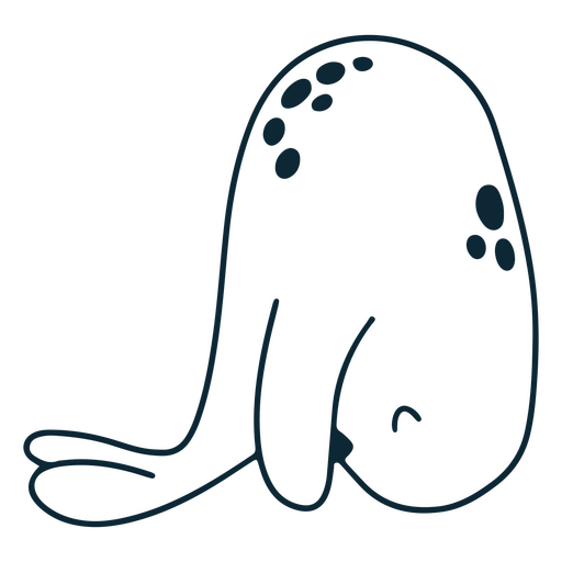 Meditation seal animal simple stroke character PNG Design