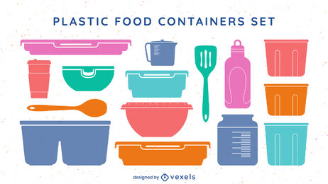 Plastic food containers set