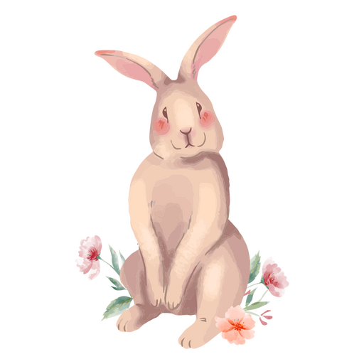 Easter cute flower bunny