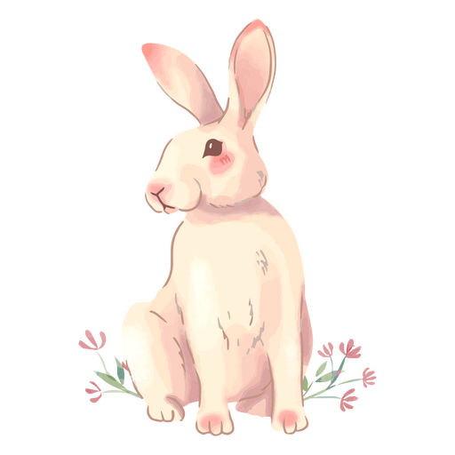 Easter cute flower bunny animal