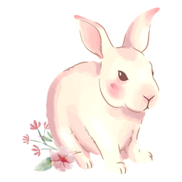 Cute Easter flower bunny Transparent PNG