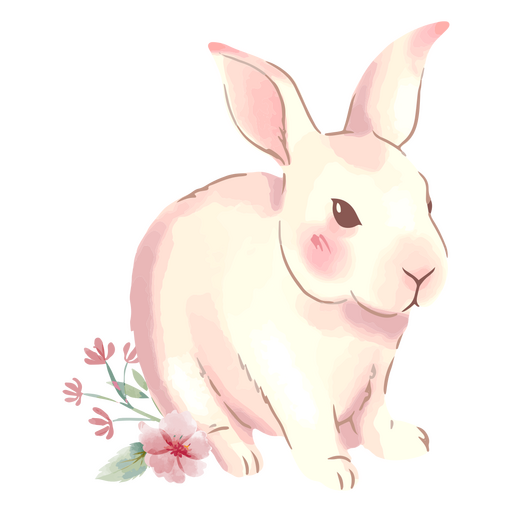 Cute Easter Flower Bunny PNG & SVG Design For T-Shirts