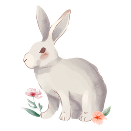Cute Easter side flower bunny