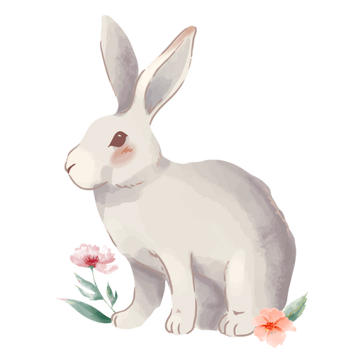 Cute Easter side flower bunny