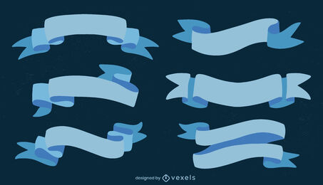 Blue classic ribbons set