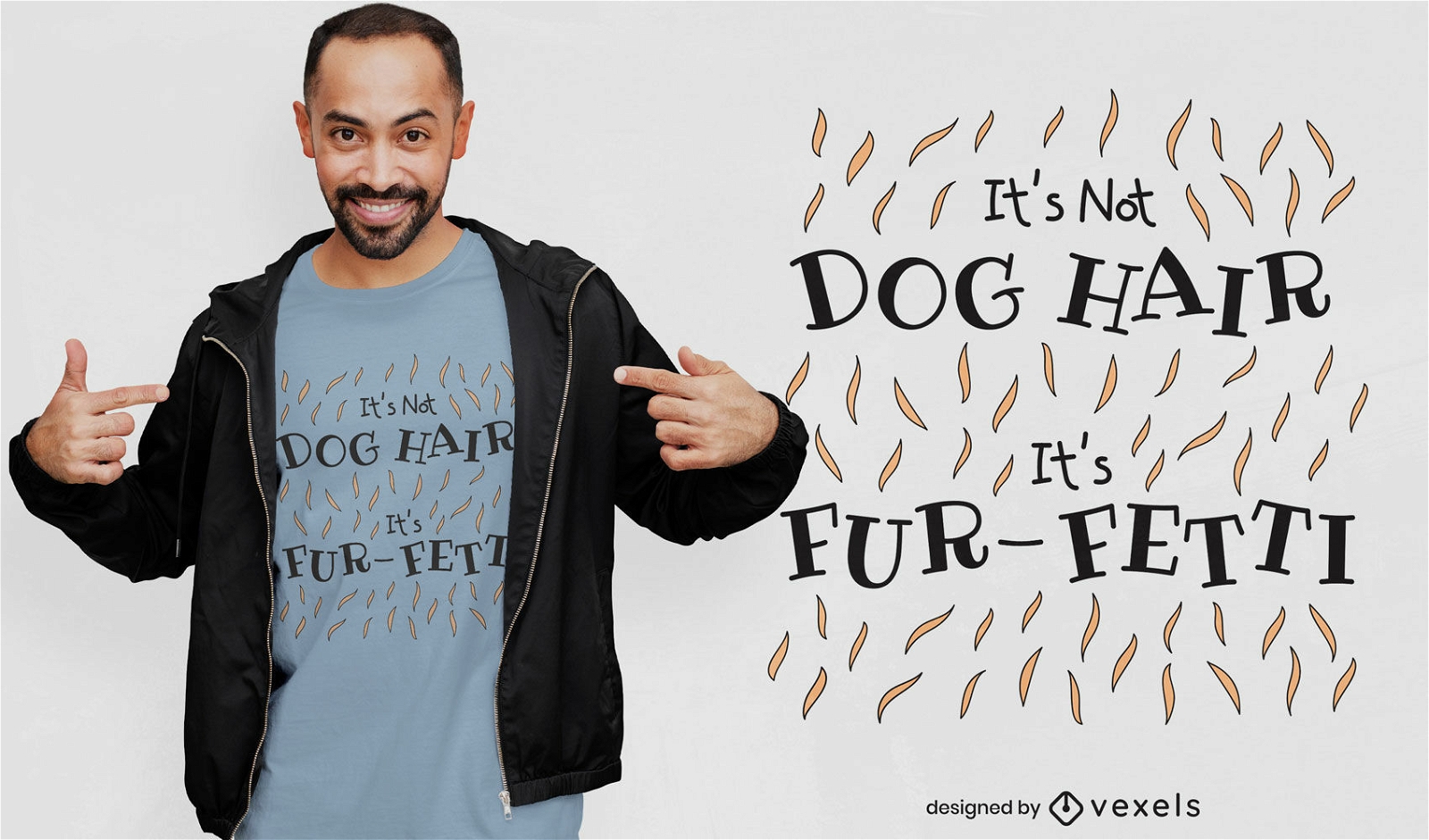 Design de camiseta com citação engraçada de cabelo de cachorro