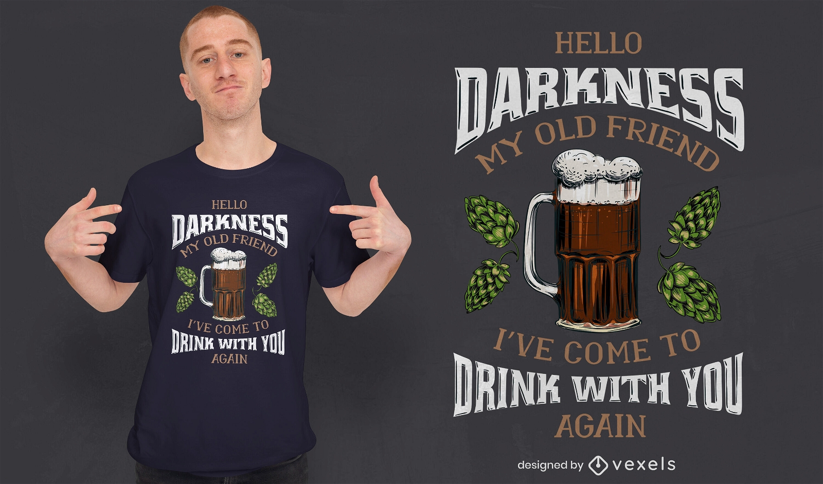 Funny melancholy beer t-shirt design