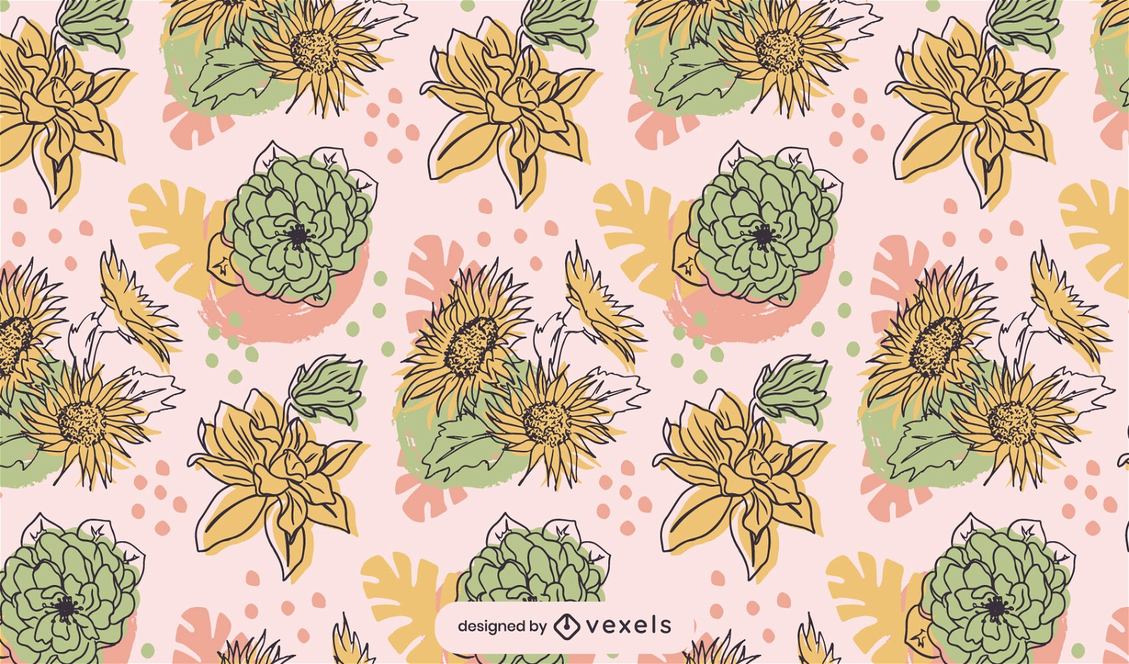 Organic abstract floral pattern design