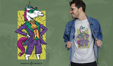 Diseño de camiseta de unicornio Mardi Gras