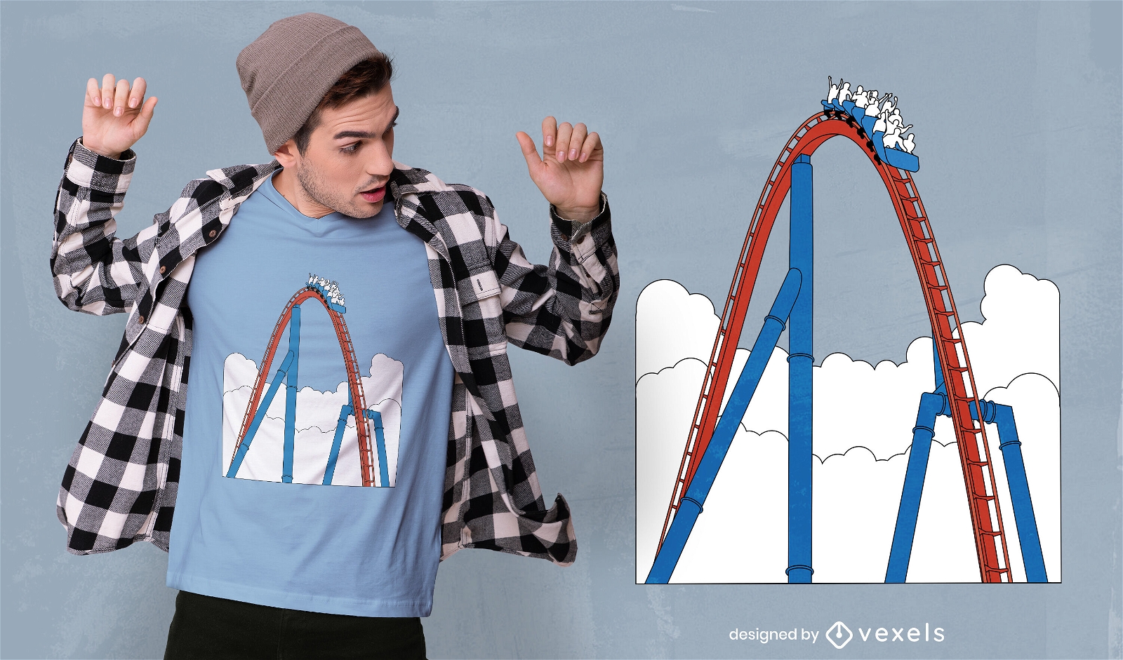 Rollercoaster drop t-shirt design