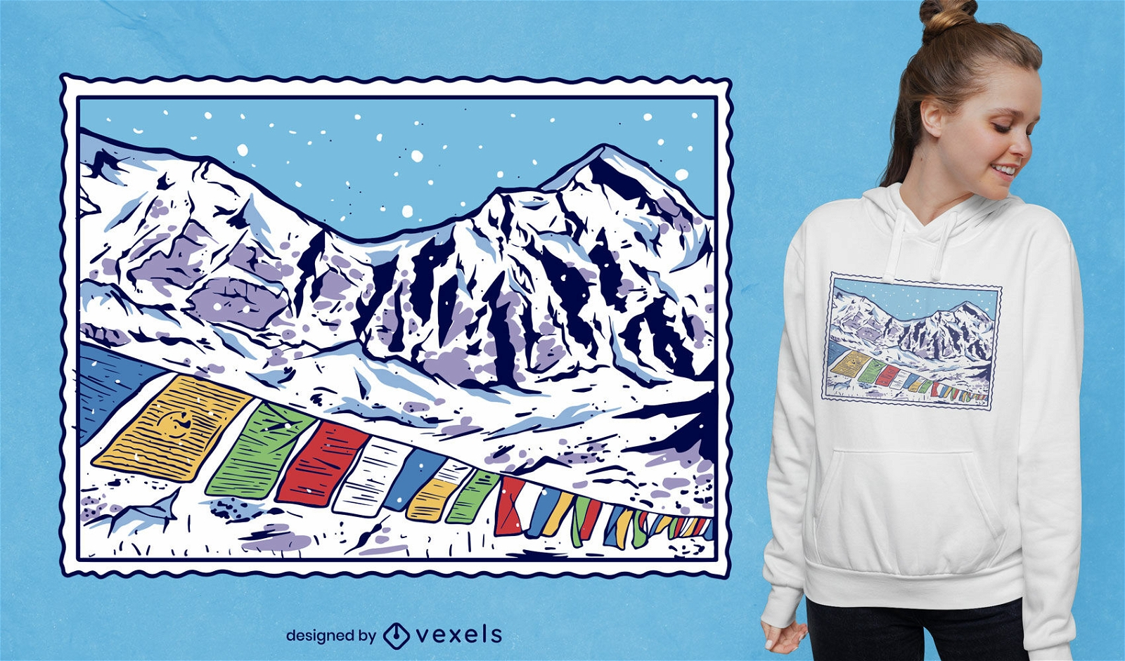 Himalaya stamp t-shirt design
