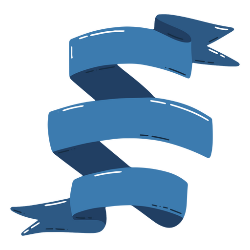 Blue ribbons semi flat PNG Design