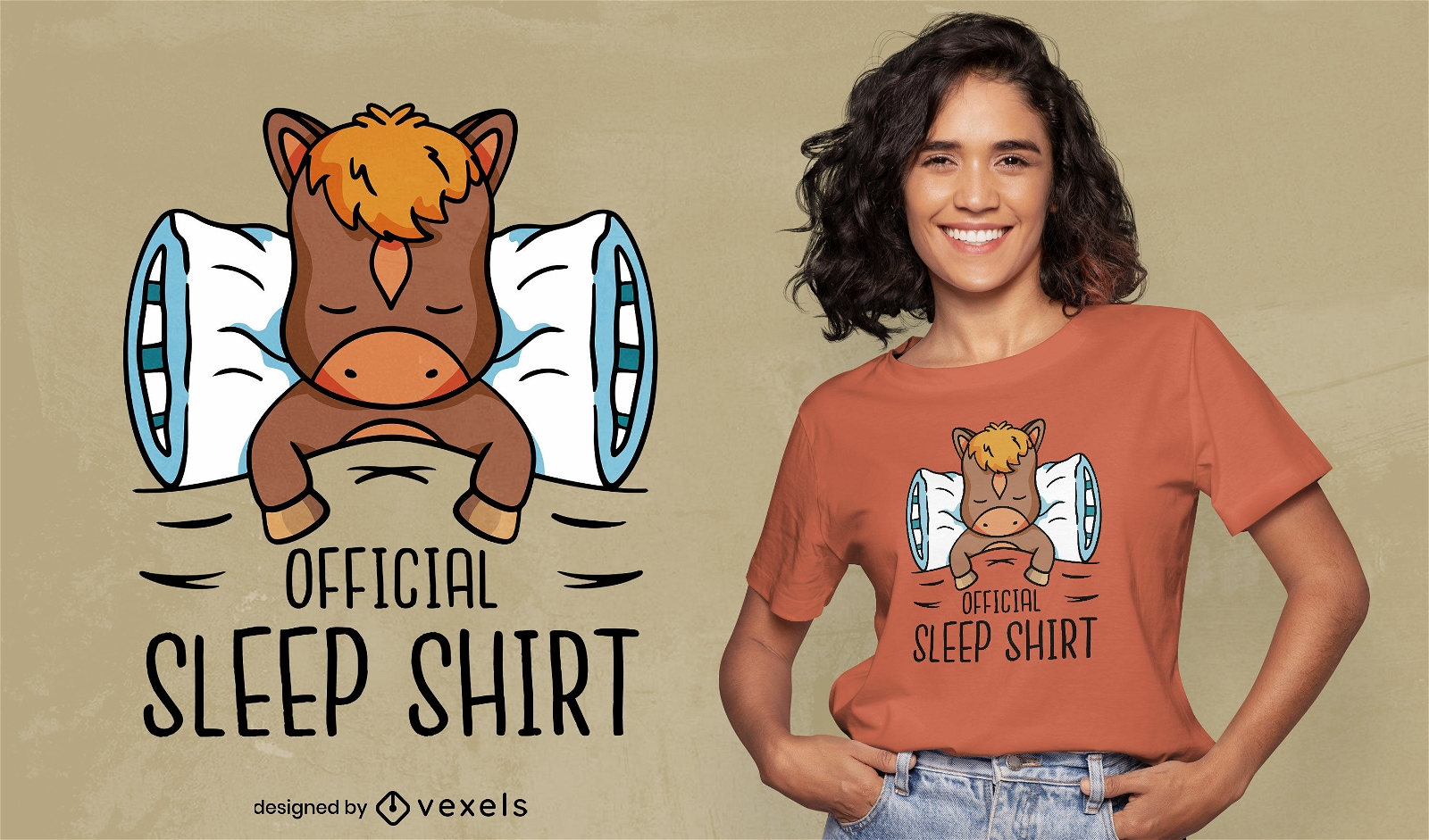 Design oficial da camiseta do cavalo da camisa de dormir