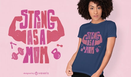 Diseño de camiseta de gimnasio de mamá fuerte