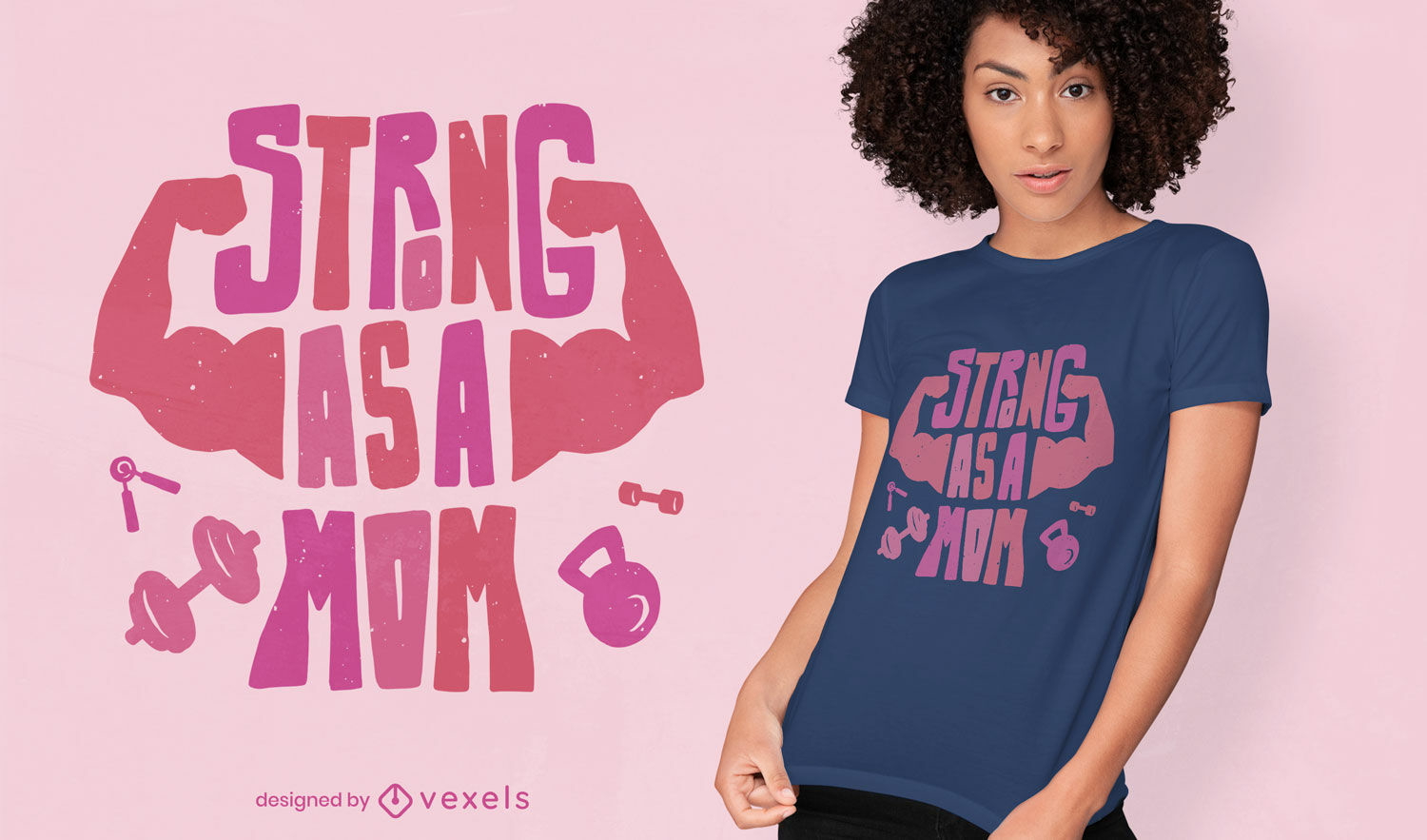 Dise?o de camiseta de gimnasio de mam? fuerte