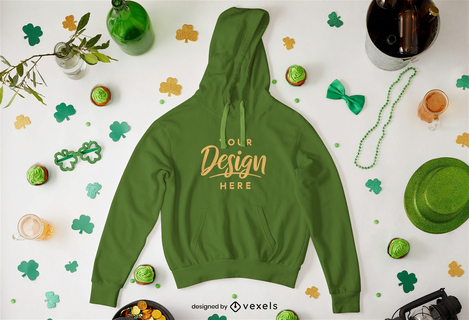 St Patrick hoodie mockup design