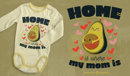 Diseño de camiseta de mamá de aguacate embarazada.