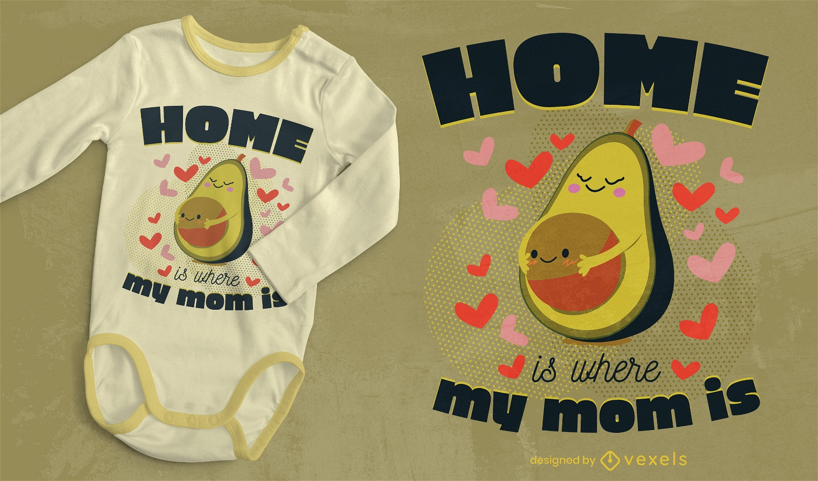 Pregnant avocado mom t-shirt design
