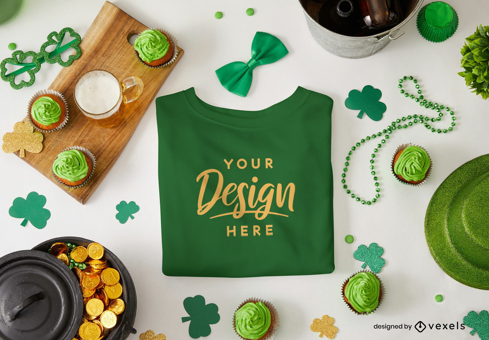 Diseño de maqueta de sudadera de St Patrick