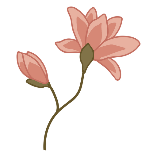 Schöne seitliche mystische Blume PNG-Design