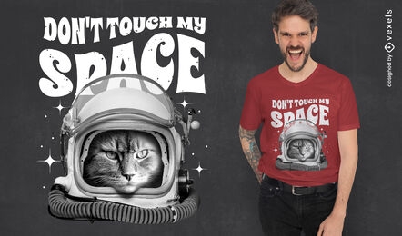 Diseño de camiseta de gato espacial astronauta.