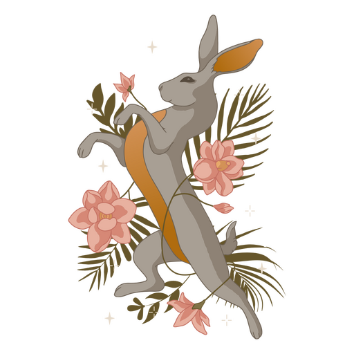 Animal de coelho de flor mística Desenho PNG