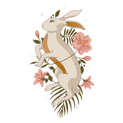 Mystic white rabbit animal PNG Design