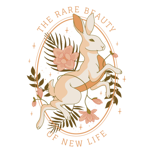 Mystic rabbit nature quote badge PNG Design