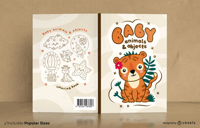 Diseño de portada de libro de animales bebés