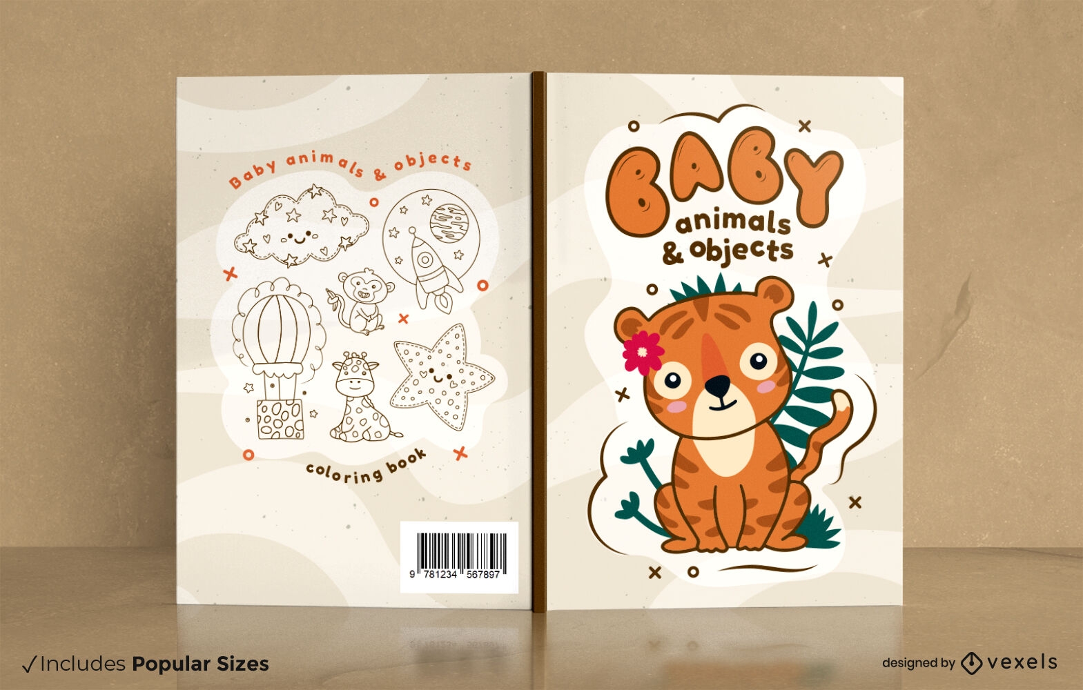 Animais bebês Design de capa de livro