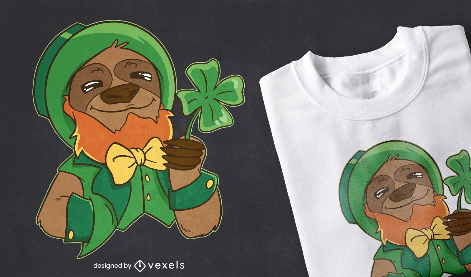 Leprechaun sloth St Patricks Day t-shirt design