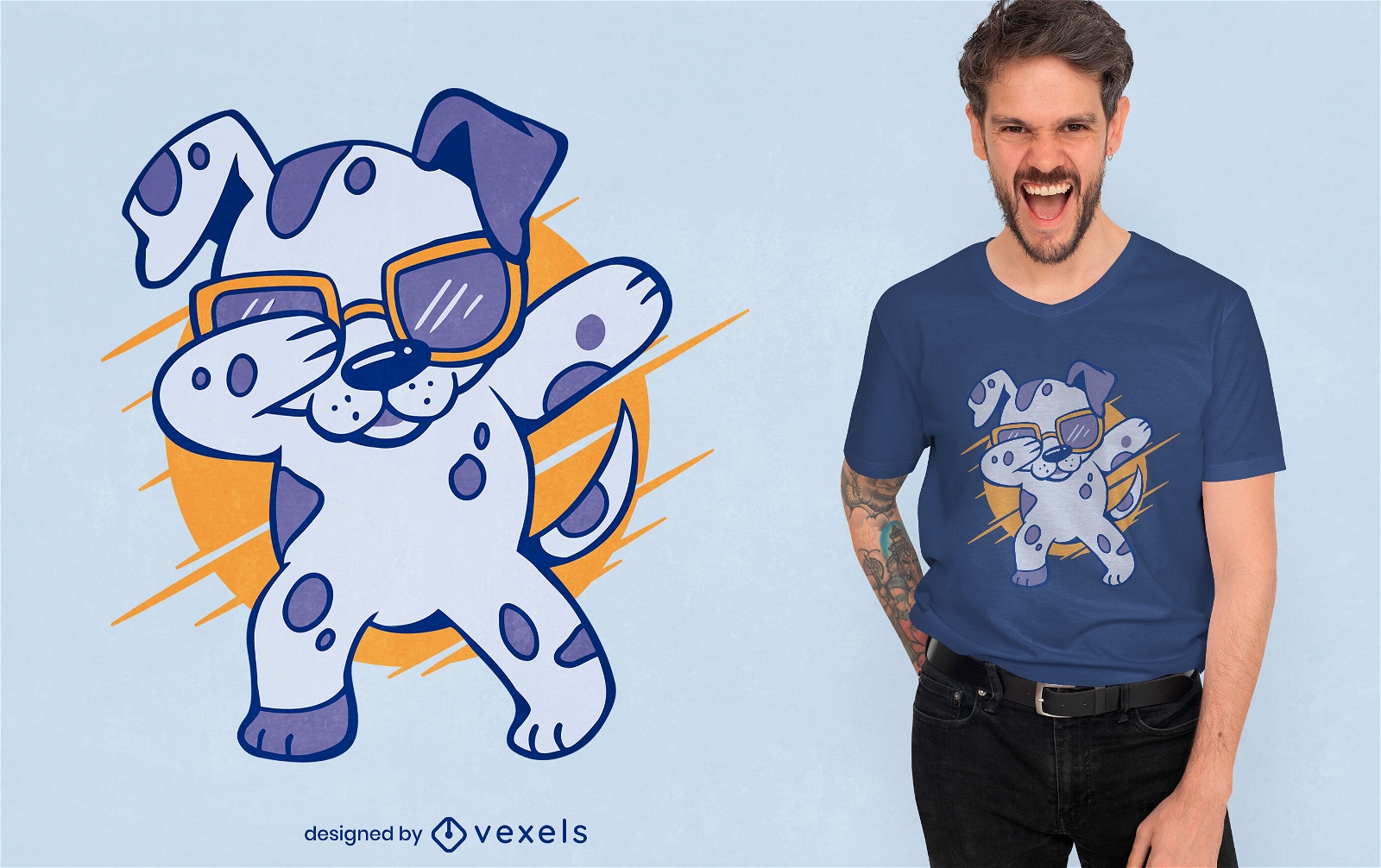 Abtupfendes dalmatinisches Hunde-T-Shirt-Design