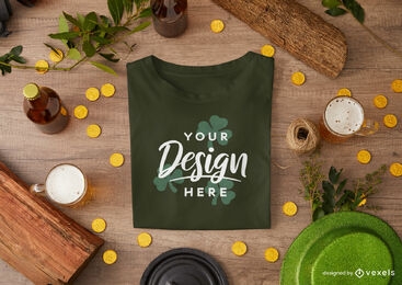 Maqueta de camiseta rústica de St Patrick