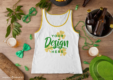 St Patrick tank top mockup design
