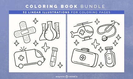 Hospital coloring book design pages